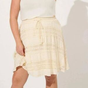 Torrid Size 1X Mini Lace Smocked Waist Skater Skirt Coquette Cottage Soft Girl